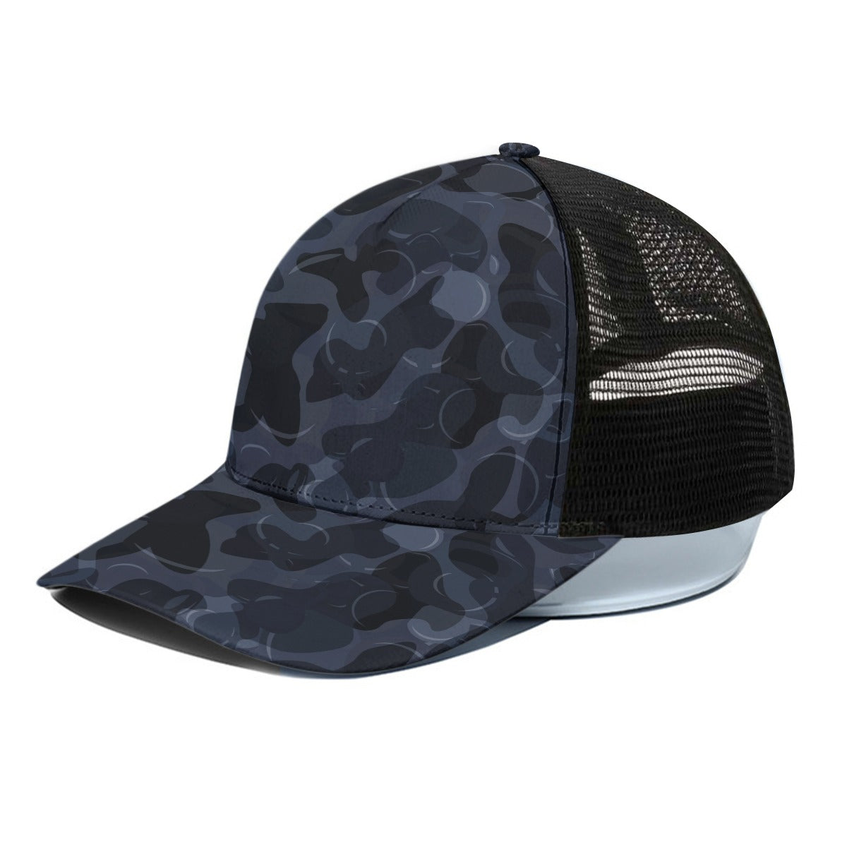 Unisex Trucker Hat With Black Half-mesh